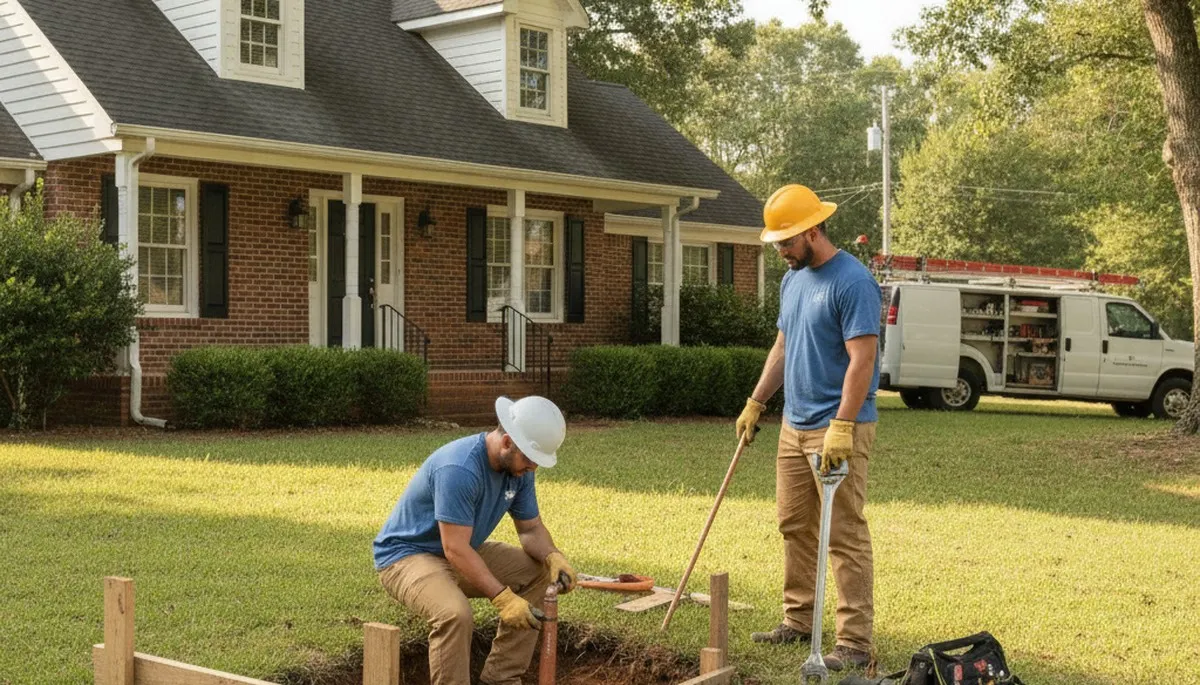 Memphis, TN emergency plumber repairing a leak for fast residential plumbing service
